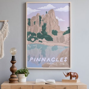 Pinnacles National Park Poster,  Northern California Wall Art, National Parks Art Print, Sequoia, Yosemite