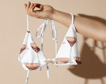 Chocolate/Espresso Martini Bikini Bachelorette Trip All-over print recycled string bikini top