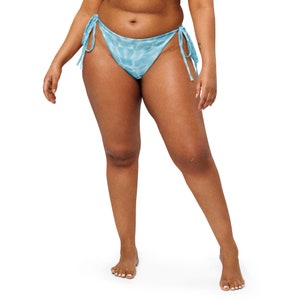 Ocean Blue All-over print recycled string bikini bottom