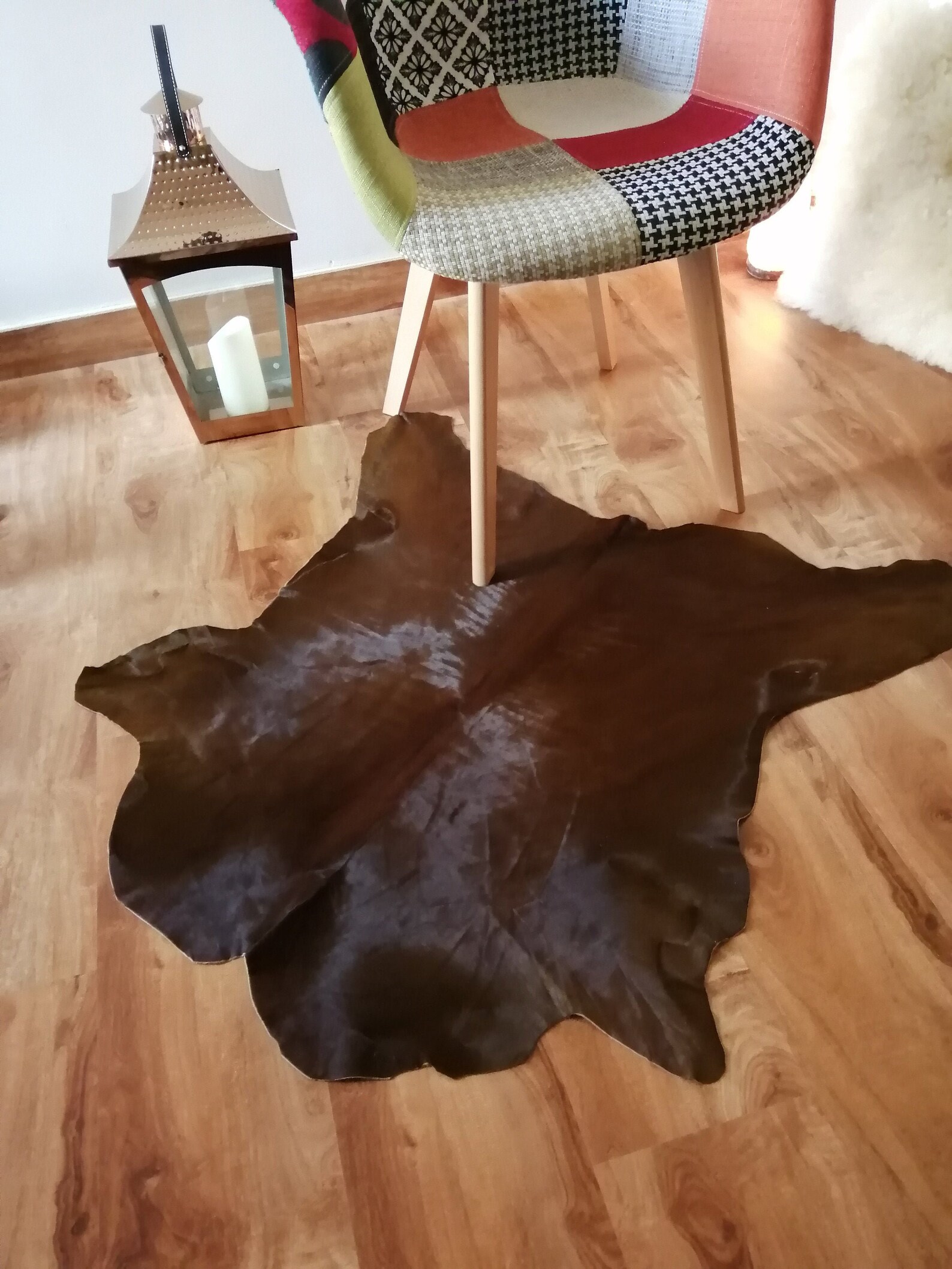 Calf hide Rug Exotic Brown Black Small Genuine Cow skin Etsy