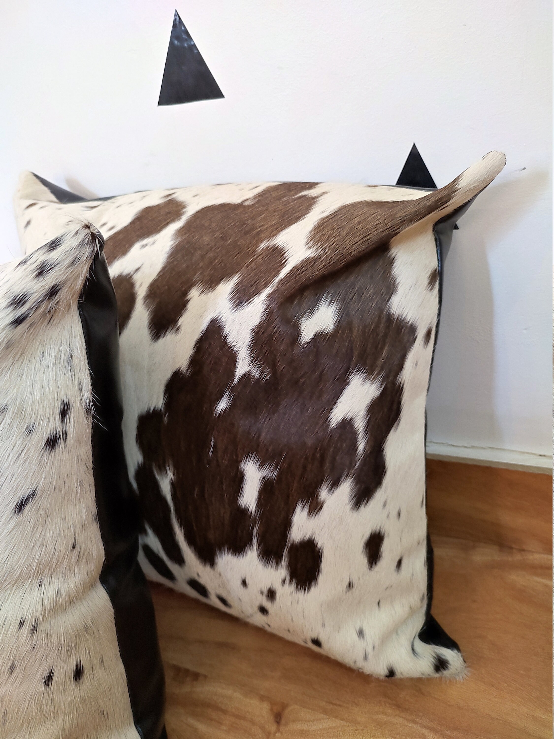 Genuine cowhide Pillow Cushion Covers set 16X16 in Brown and Etsy
