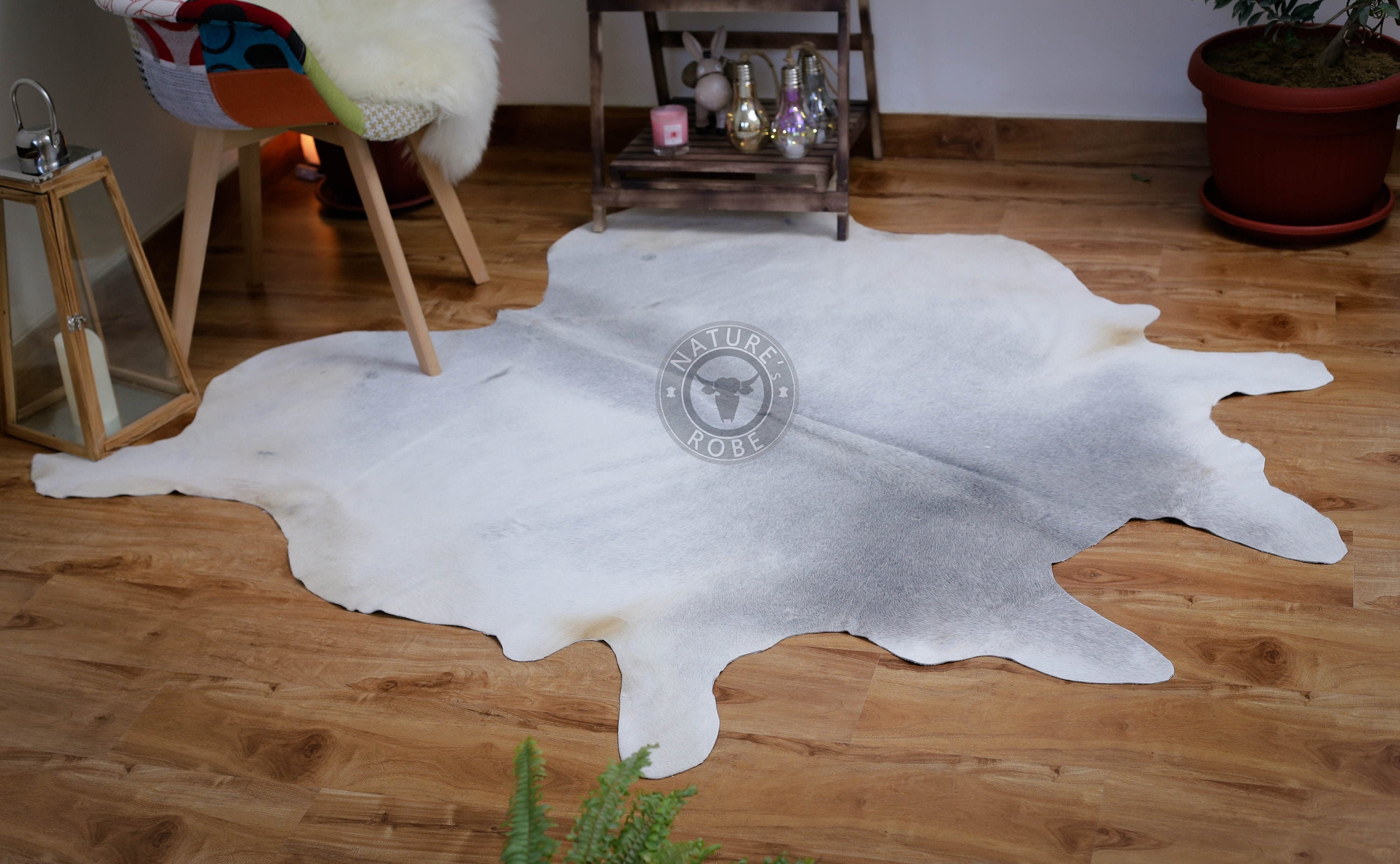 Real Cowhide rug 6x6 sq.ft Grey and white cow Skin Rug Animal Etsy