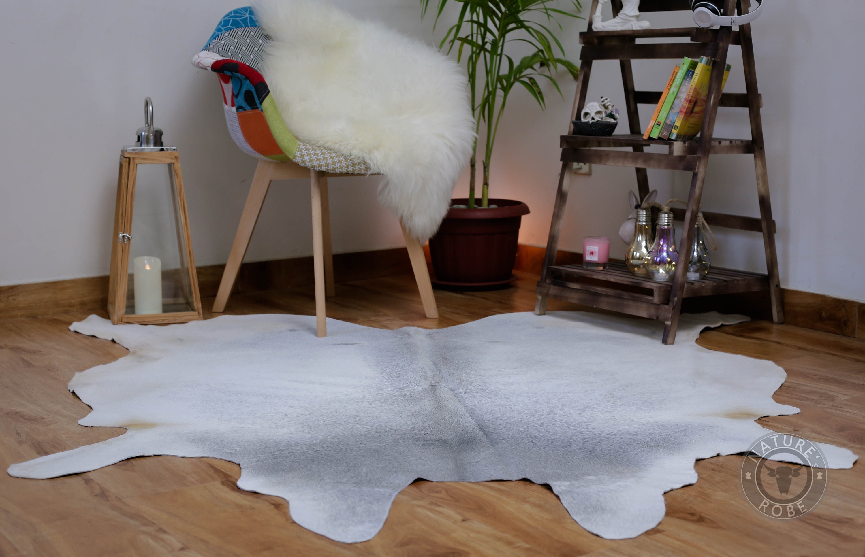 Real Cowhide rug 6x6 sq.ft Grey and white cow Skin Rug Animal Etsy