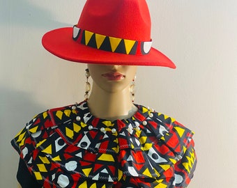 Multilayered Gathered Necklace and Fedora, Fedora Hat