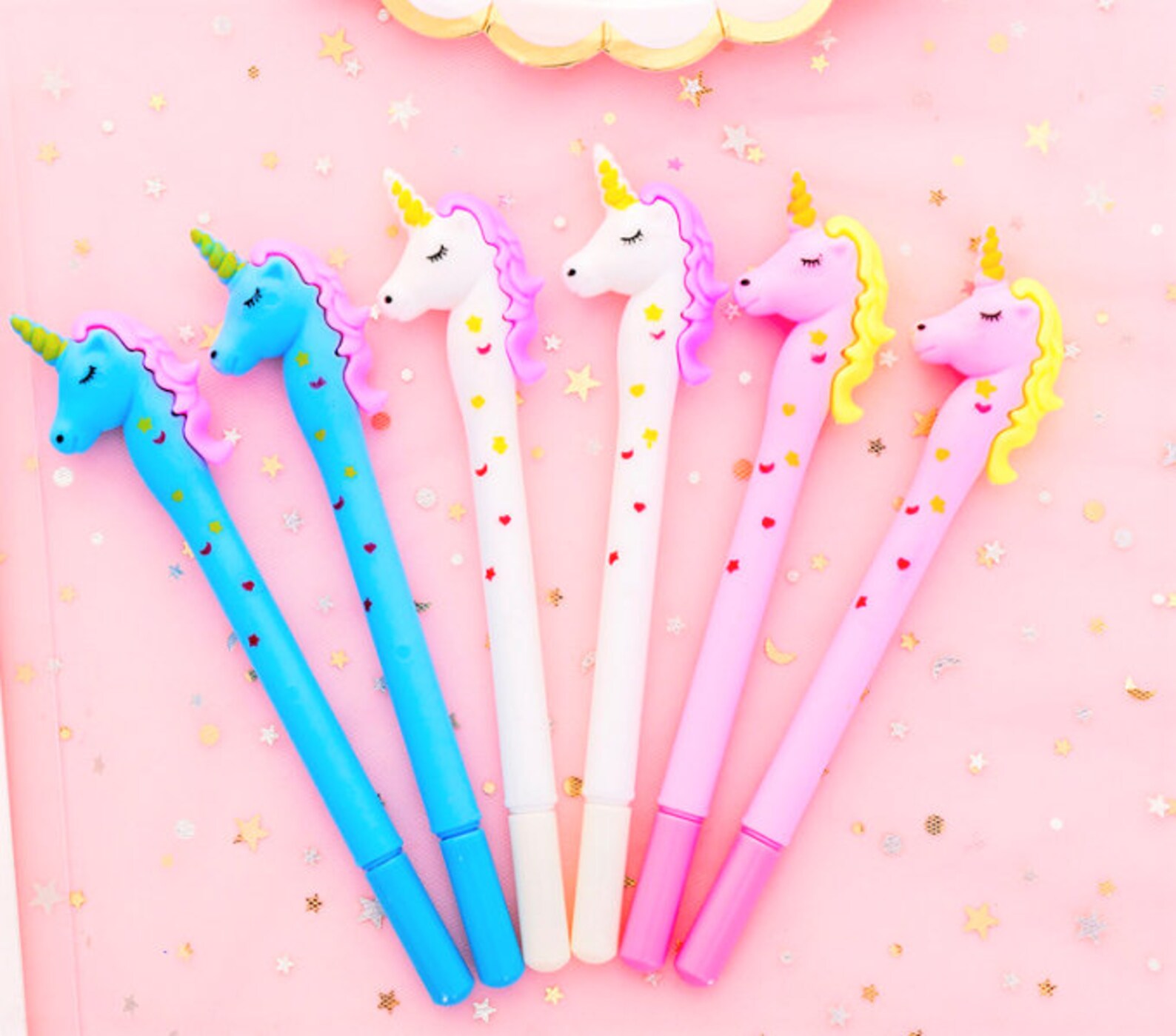 Unicorn Pen Pink White Unicorn Gel Pen Fun Funky Unisex Home Etsy