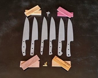 DIY Chef Knife Making Kit: High Carbon or Stainless Steel, Exotic Wood Handles