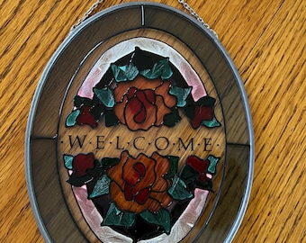 Stained Glass “Welcome” Suncatcher