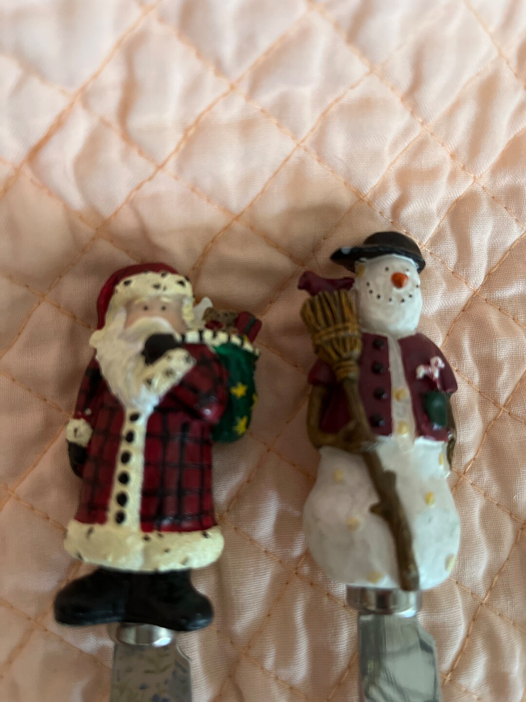 Santa & Snowman Christmas Cheese Spreader Knivesset of 2 Etsy