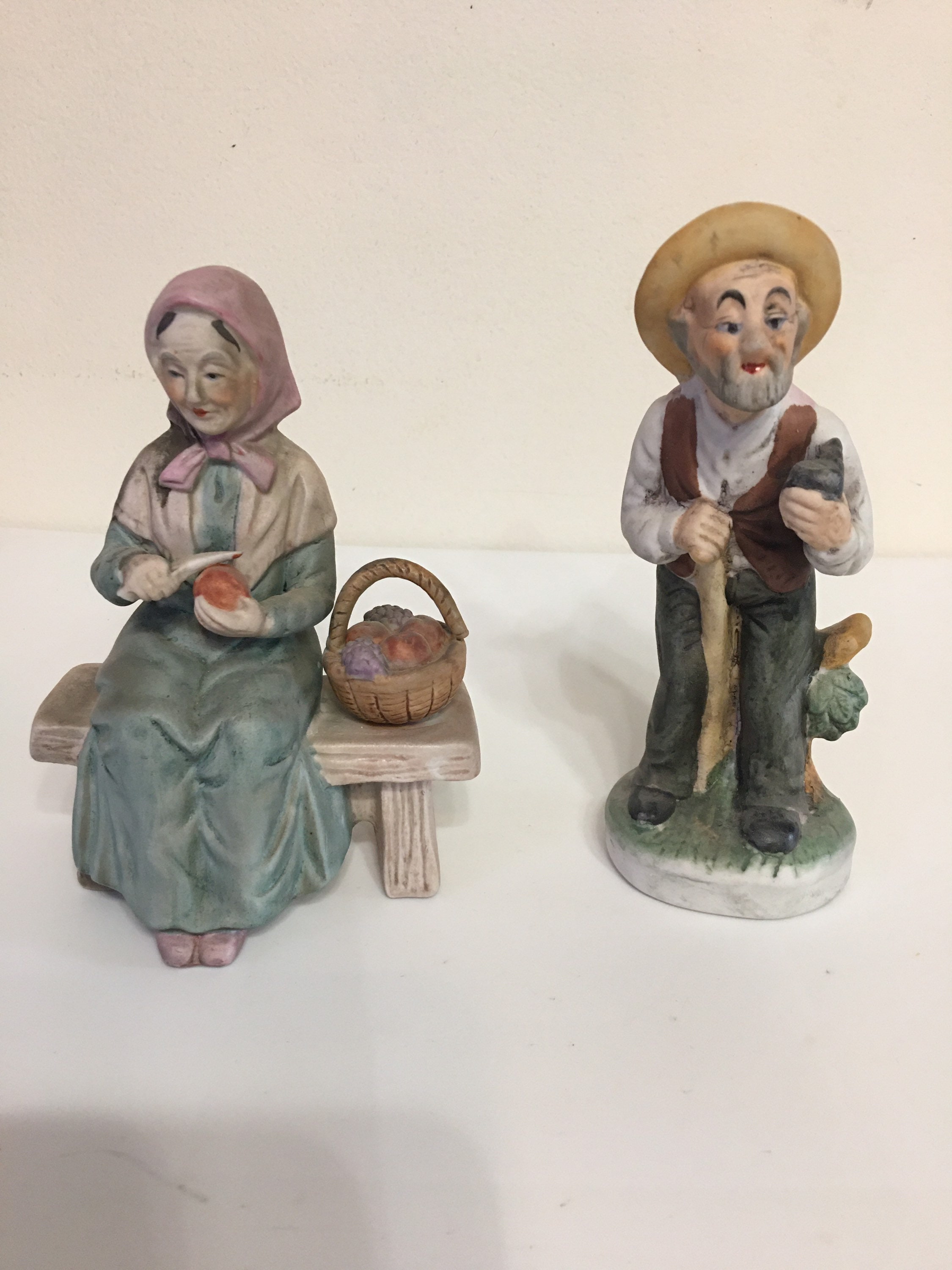 Home Interiors Bisque Porcelain Figurinesset of 2. Old Man Etsy