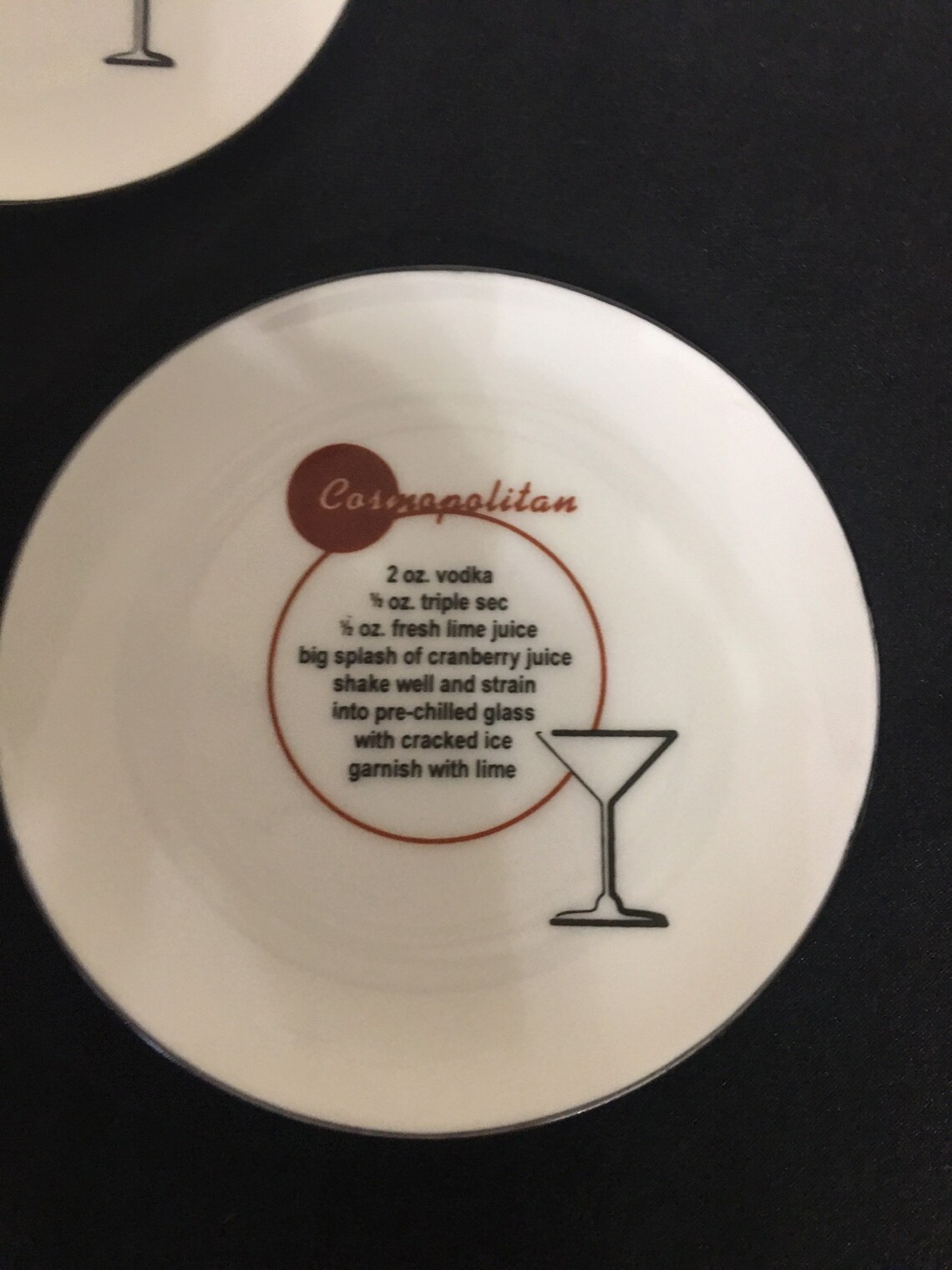 Pottery Barn Retro Bar Glass Cocktail Recipe Coastersset of 6 Etsy