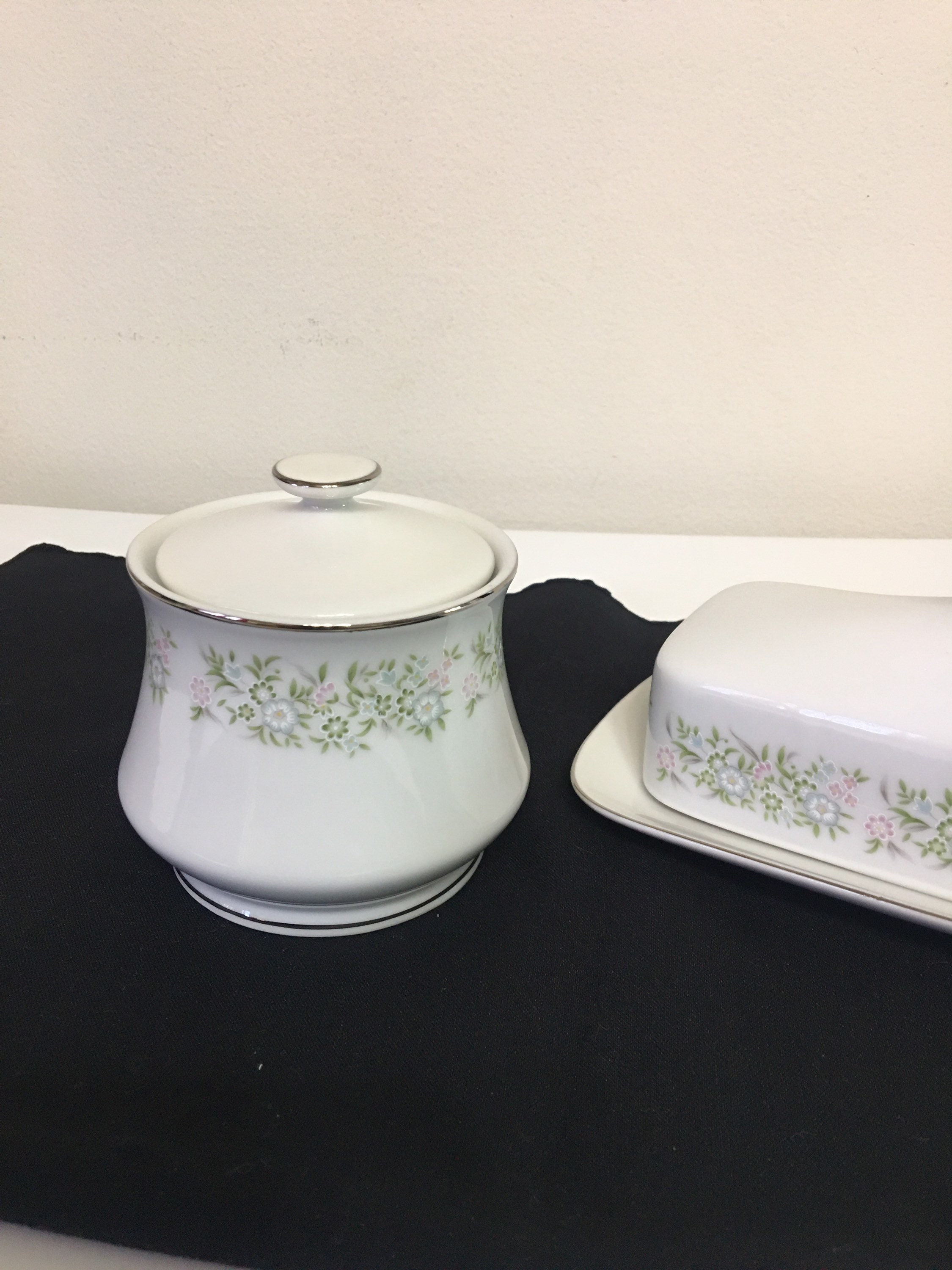 Taihei China Springtime Butter Dish With Lid and Sugar Dish Etsy