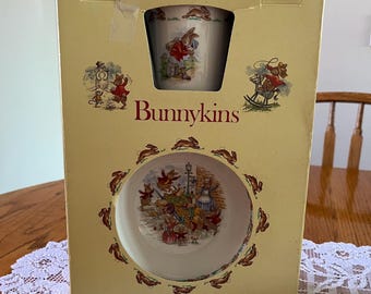 Bunnykins Children’s 3-pc Set by Royal Doulton, 1981.