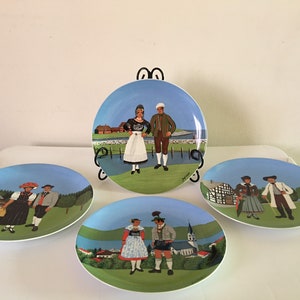 Josef Wahl Royal Tettau Bavaria Germany Collector Plates, German Attire, Deutsche Trachten-Set of 4