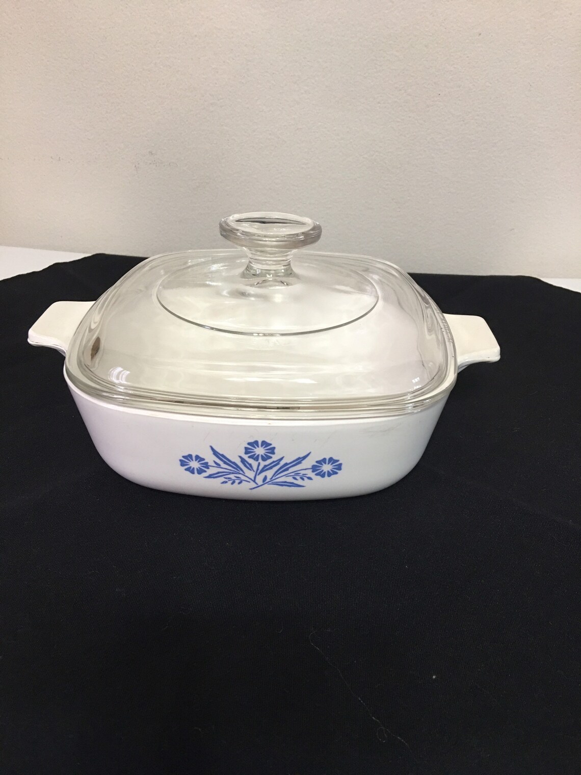 Corning Ware Blue Cornflower 1Qt dish with lid Etsy