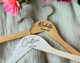 personalized wedding hanger for bride, unique bridesmaid proposal gifts, custom wedding dress hanger with name and date, maid of honor gift