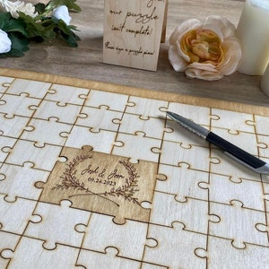 personalized jigsaw puzzle wedding guest book puzzle for graduation, custom alternative bridal shower guest book wedding keepsake for bride