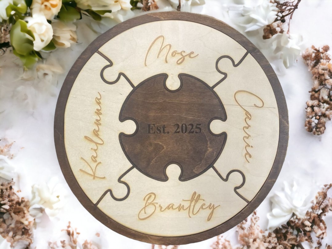 Personalized Unity Puzzle, Unity Ceremony Puzzle Wood, Blended Family ...