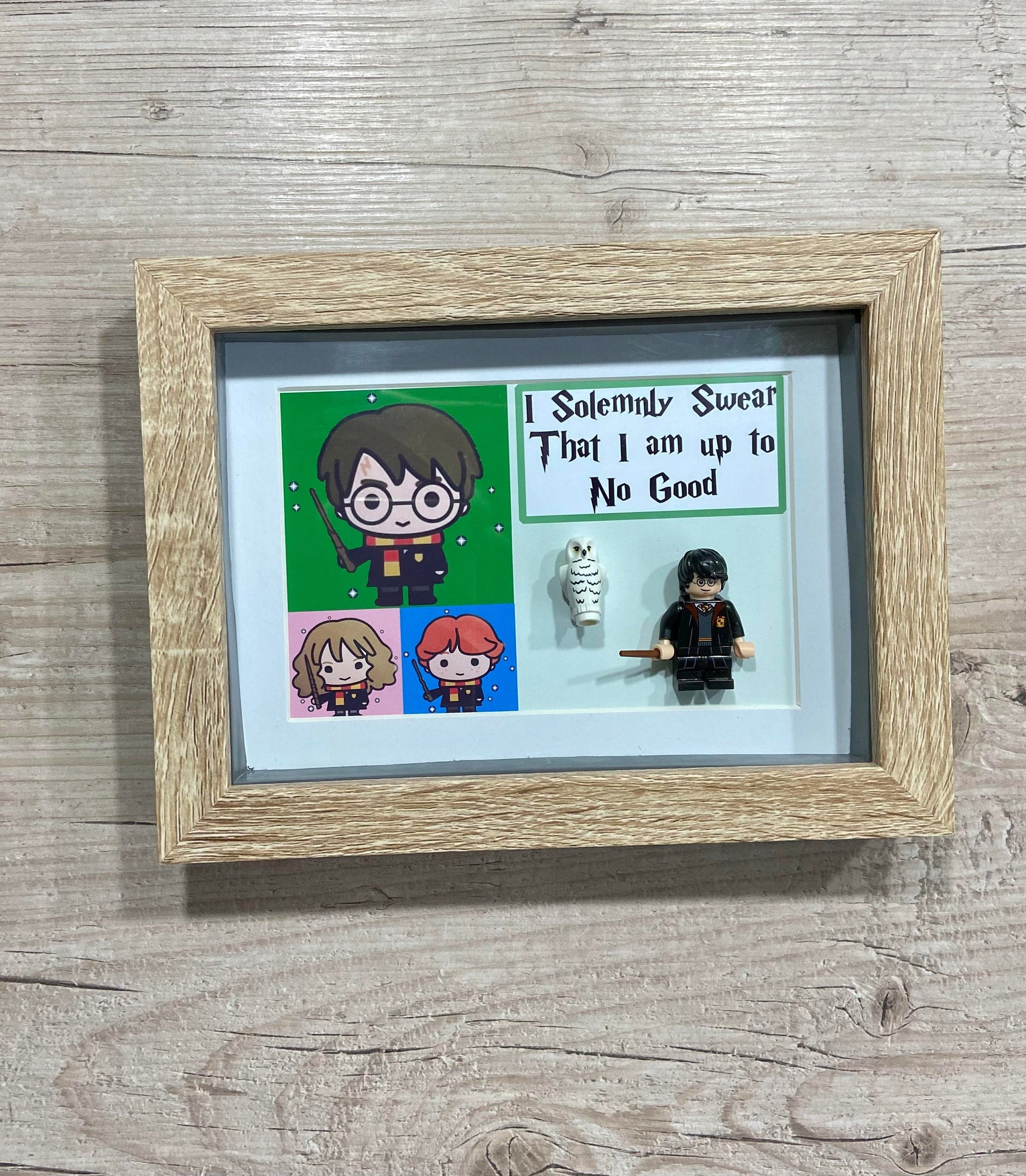 Harry Potter shadow box frame art with Harry Potter and Hedwig Etsy
