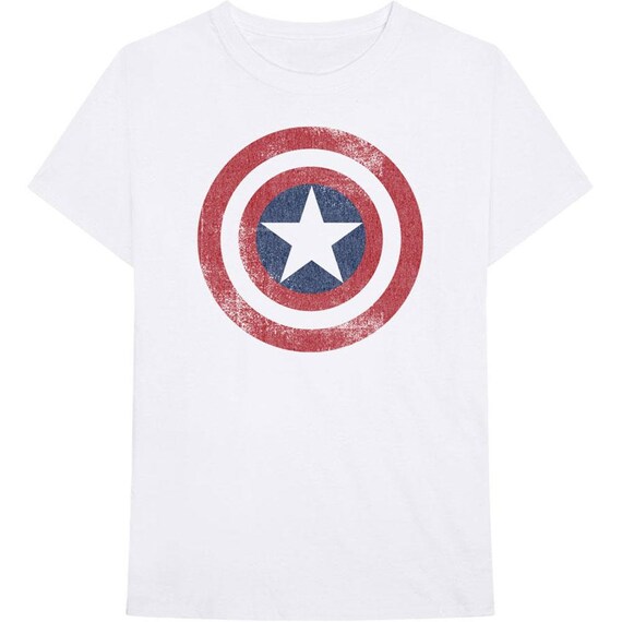 Impact Captain America Marvel Superhero Comics Shield on Navy Adult T-Shirt Tee Impact Captain America Marvel Superhero Comics Shield on Navy Adult T-Shirt Tee