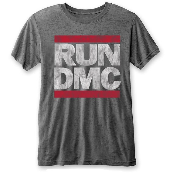 Run Dmc Unisex Fashion Tee Dmc Logo Burn Out Etsy