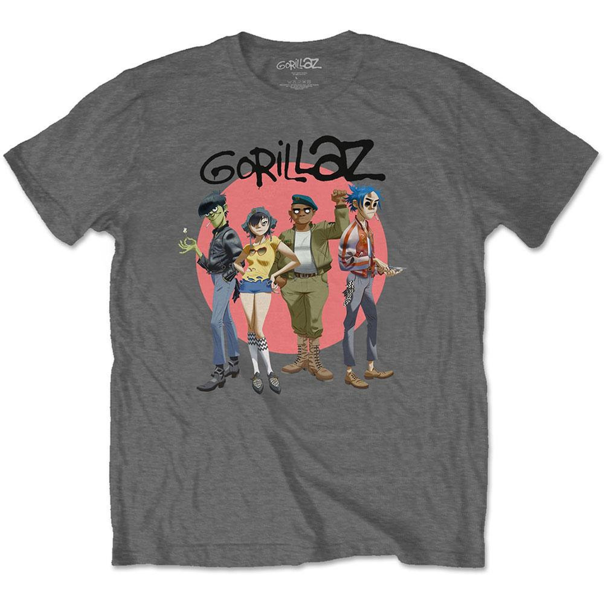 Discover Gorillaz Unisex T-Shirt: Group Circle Rise