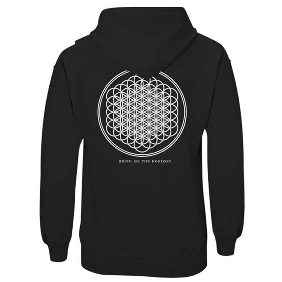 Bring Me The Horizon Unisex Zipped Hoodie Flower of Life Back