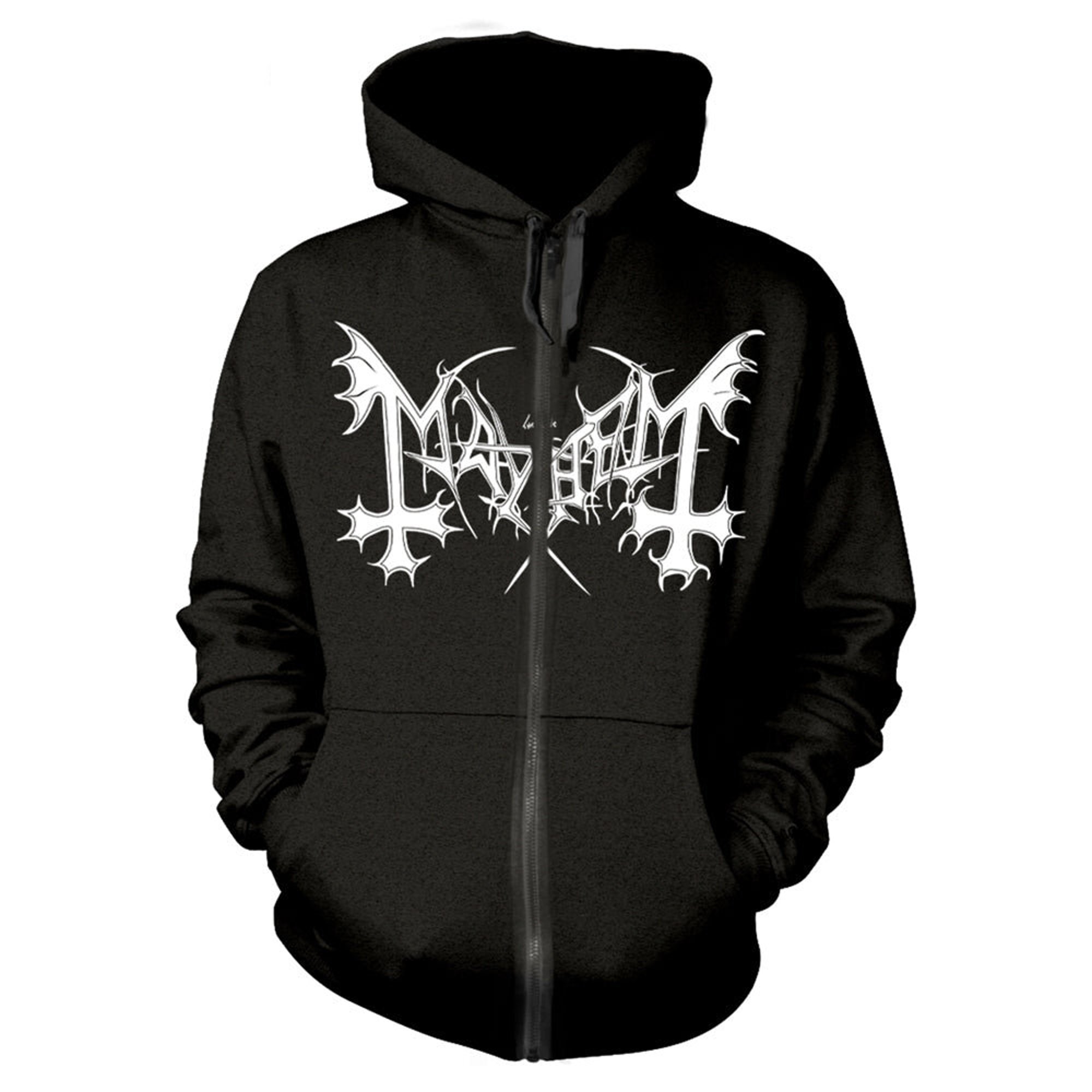 Discover Mayhem Unisex Zipped Hoodie: De Mysteriis Dom Sathanas (back print)