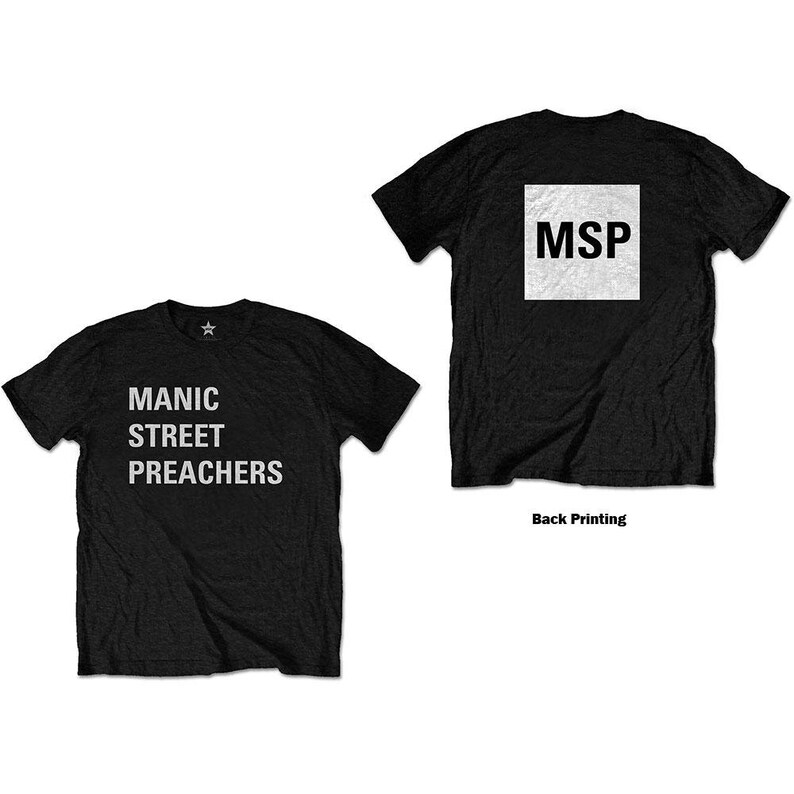 Back Print Block Logo Manic Street Preachers Unisex Tee