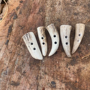 Pack of 5 red deer antler toggle buttons - Perfect for jewelry/jewellery making/dreamcatcher crafts/costume/decor/interior design/craft