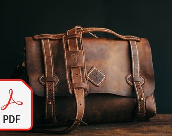 Leather 15-inch Messenger Bag Pattern: B1 Sewing Template (Downloadable PDF)