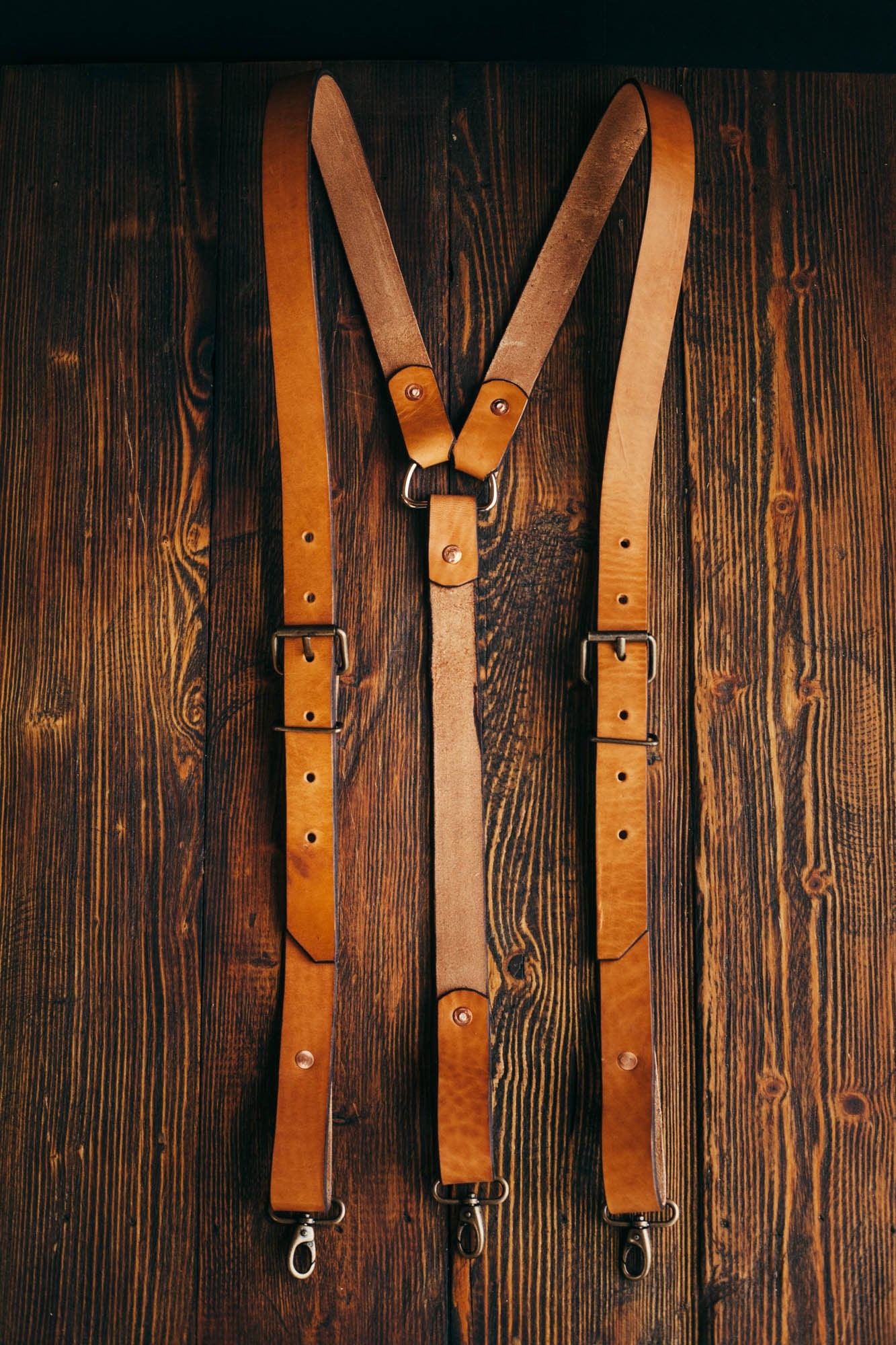 Handmade Rugged Full Grain Leather Suspenders Heavy Duty Etsy