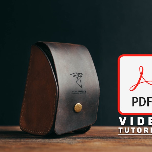 CP 1 - Sony 6000 Series Camera belt pouch, Lens pouch - Pattern & Video tutorial , Downloadable PDF, Leather pattern, DIY camera pouch