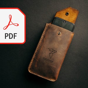 L2 - 3 Smartphone in pelle - iPhone, Custodia - Modelli di maniche, PDF scaricabile, Modello in pelle, Modello di cucito, Fai da te, per uomini e donne