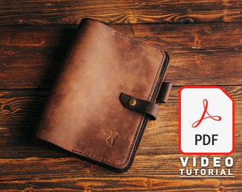 J1 - Journal/Planner/Diary - Leather cover - A5 sized - Downloadable PDF - Video tutorial, pattern, Sewing template, DIY