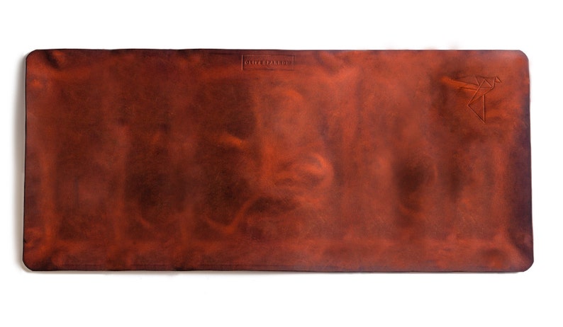 Personalized Desk pad made from Italian crazy horse leather