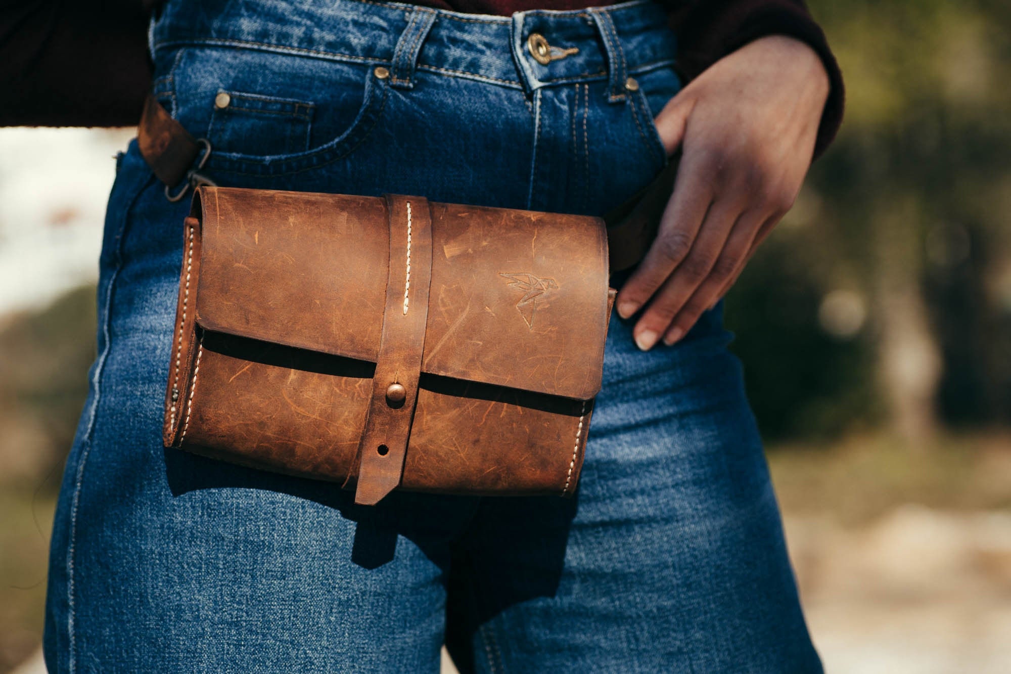 Bolsa bandolera de cuero de caballo loco / bolso de cinturón / Etsy