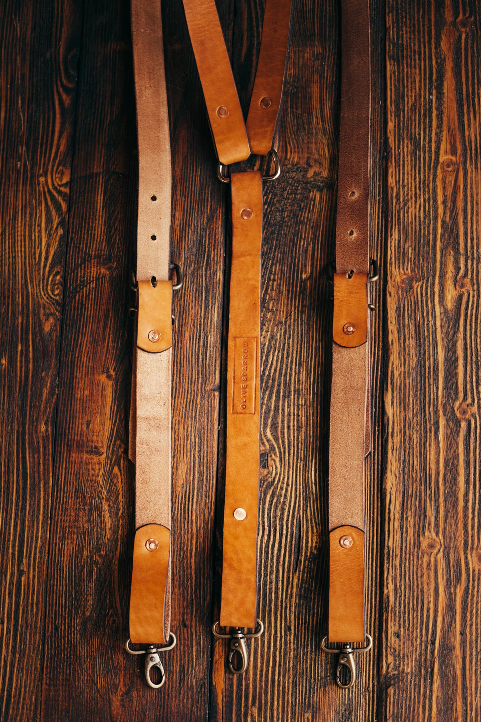 Handmade rugged full grain leather suspenders Heavy duty Etsy