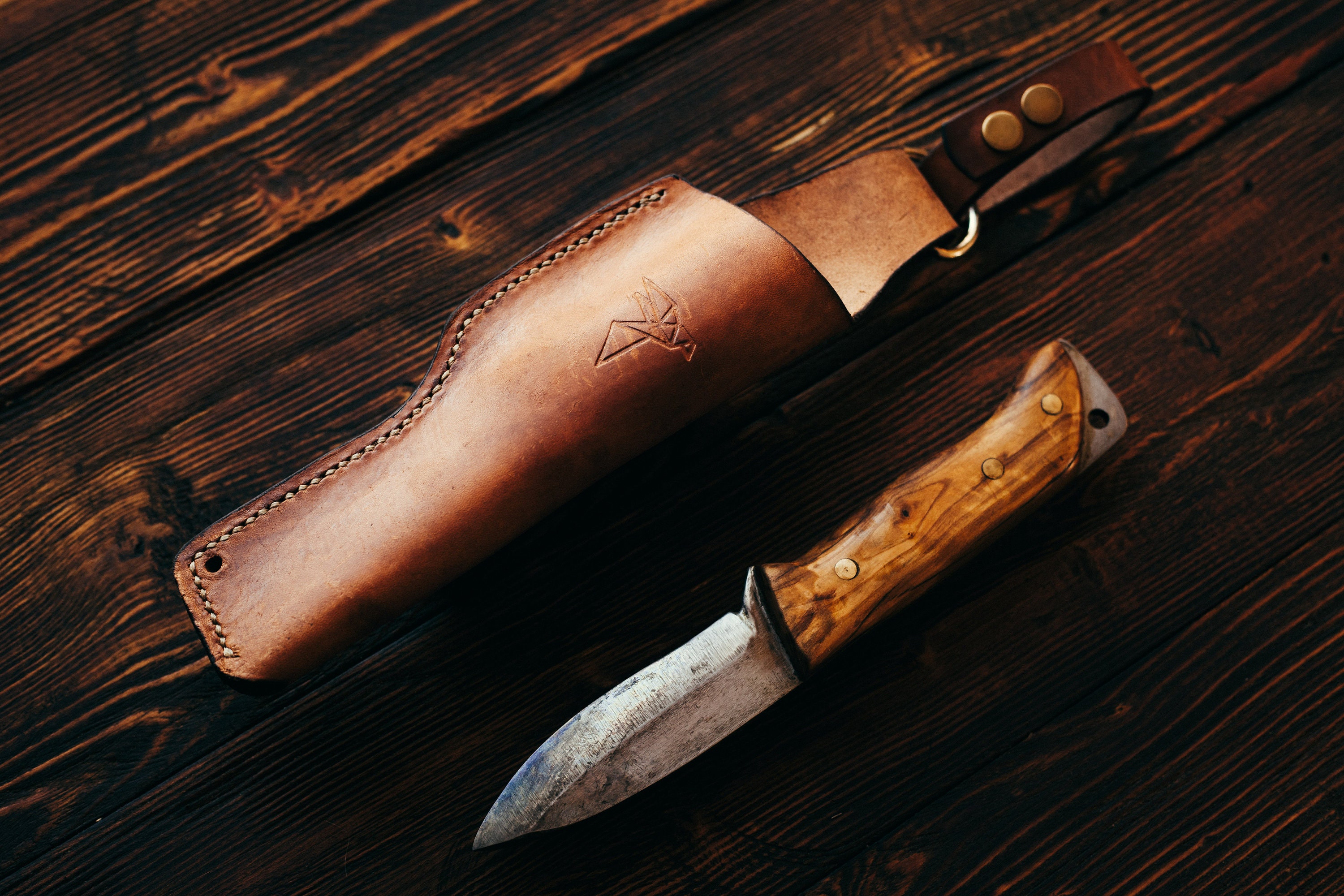 Custom Knife sheath with dangler Fullgrain Cretan vegtan Etsy