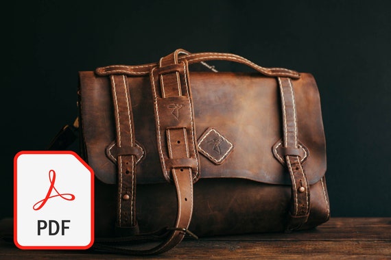 leather messenger bolsa template