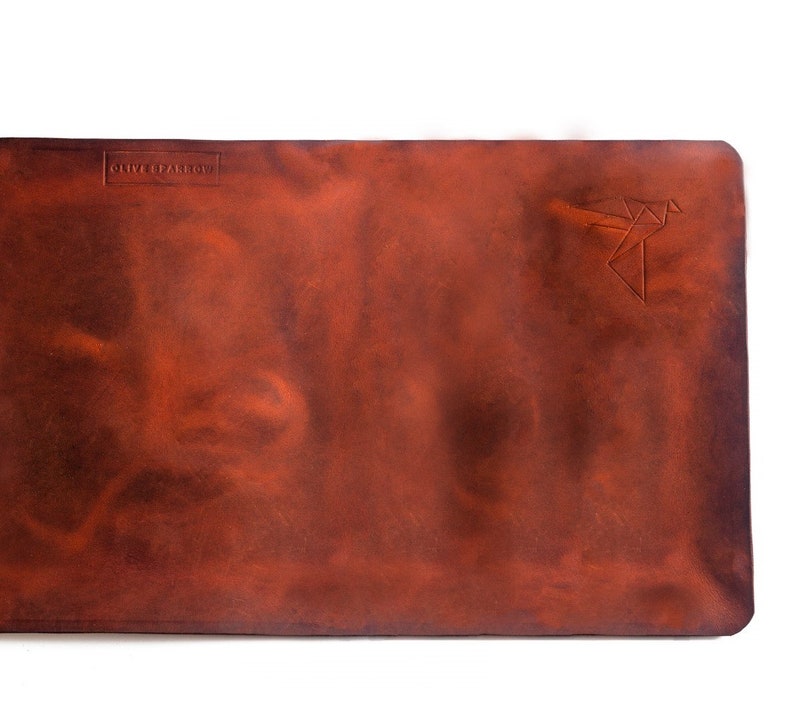 Personalized Desk pad made from Italian crazy horse leather