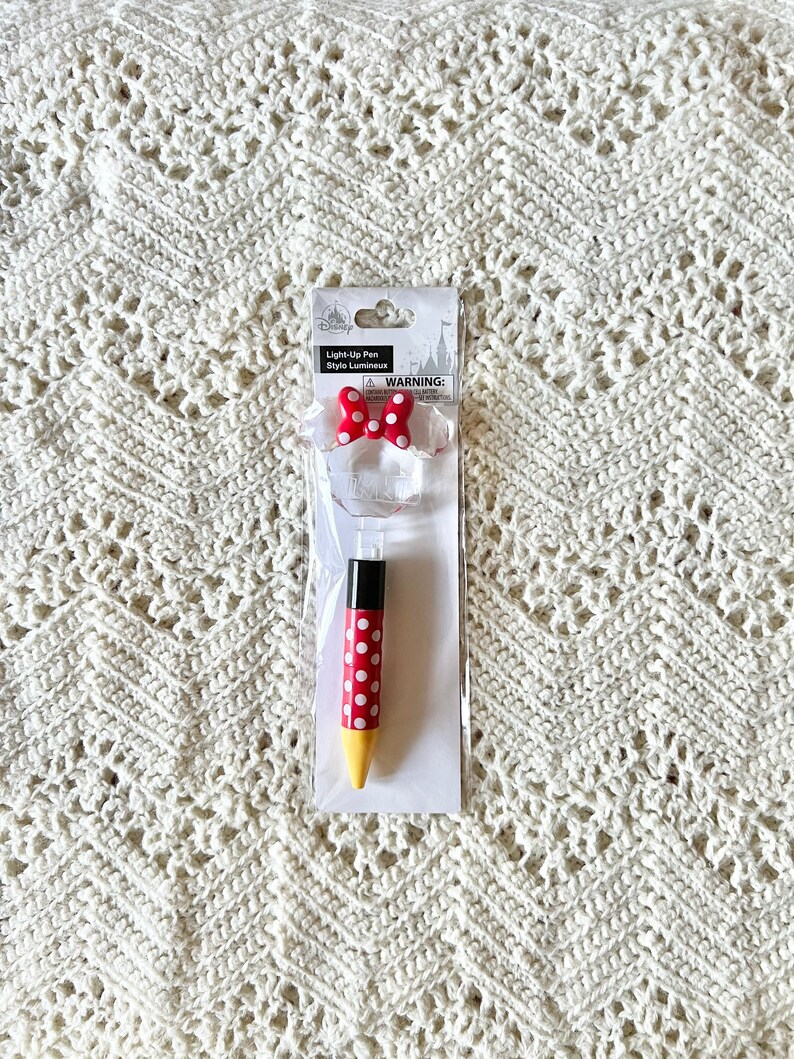 New Disneys Minnie Mouse Lightup Pen Etsy