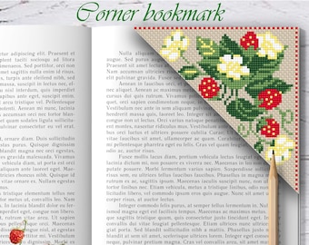 Strawberry Corner Bookmark Cross Stitch Pattern (PDF Download)