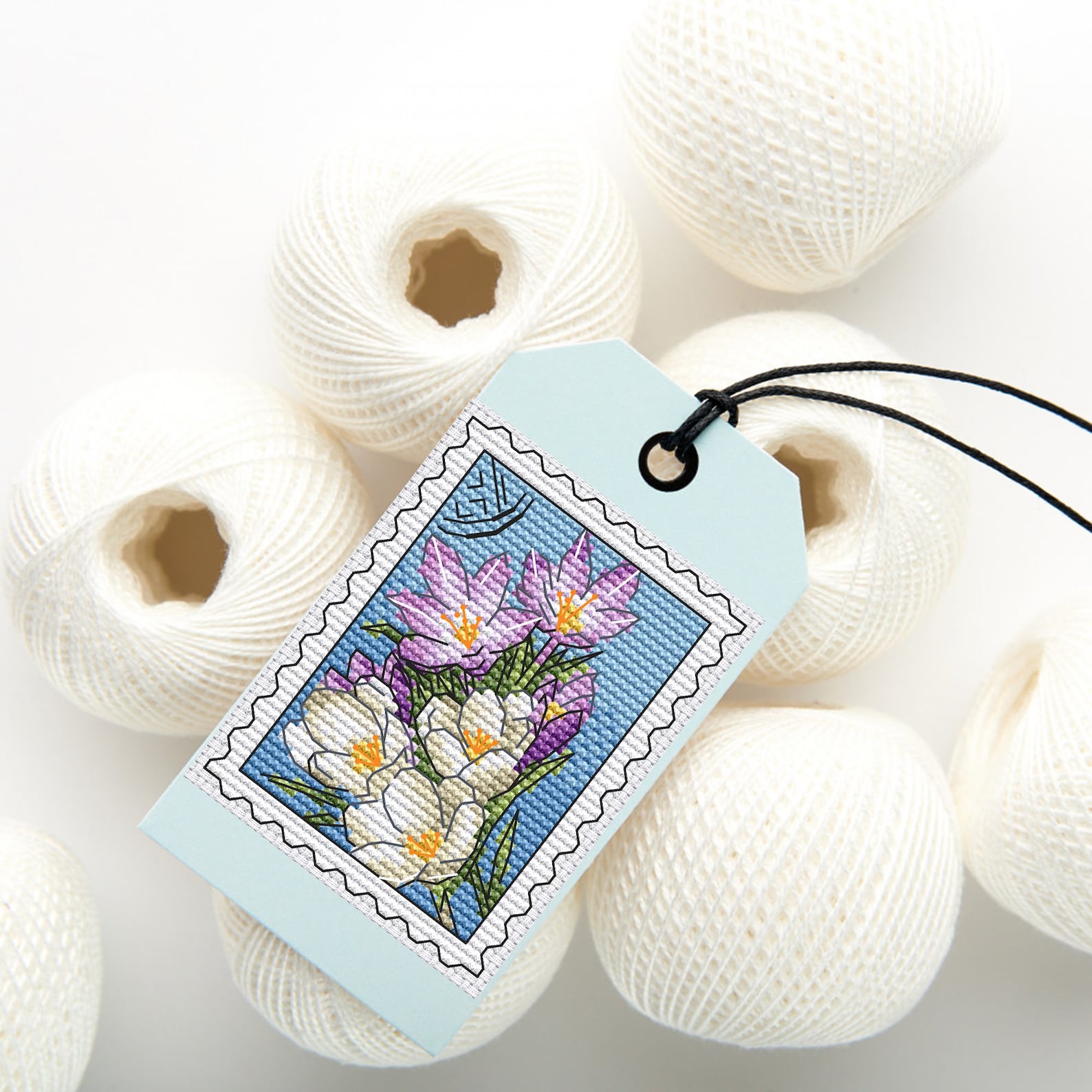 Crocus Flowers Cross Stitch Pattern: Spring Stamp Design (PDF) - Etsy