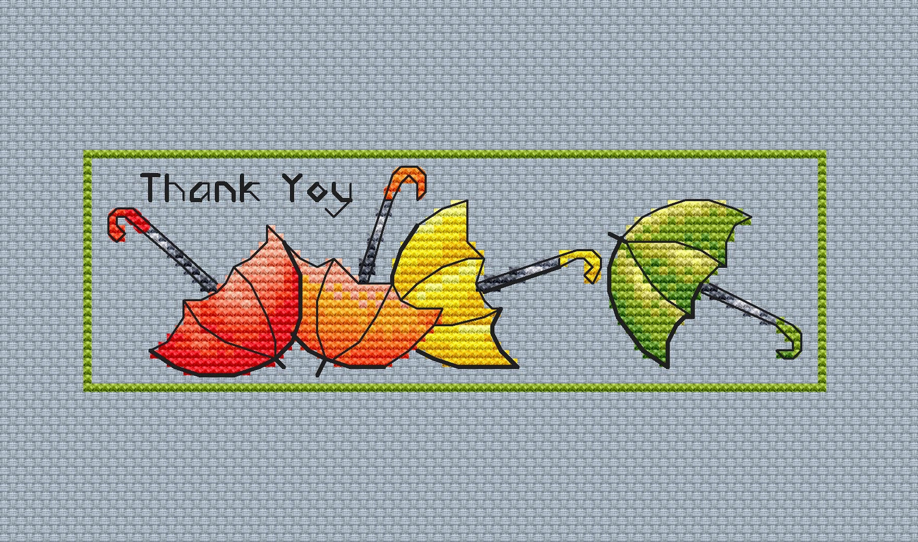 Bookmark Cross Stitch Pattern PDF Rainbow Umbrellas Book - Etsy