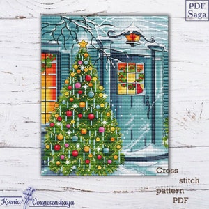 Christmas House Cross Stitch Pattern: Winter Holiday Decor (PDF Pattern)