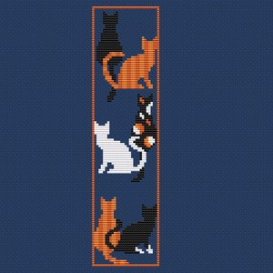 Cat bookmark cross stitch pattern , cute cross stitch , book lovers gift idea ,easy xstitch for beginners ,school diy, do it yourself imagem 5