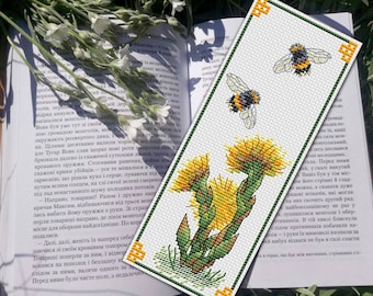 Coltsfoot Flower Bookmark Cross Stitch Pattern (Digital Download)