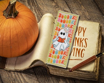 Halloween Ghost Bookmark Cross Stitch Pattern (Instant Download)