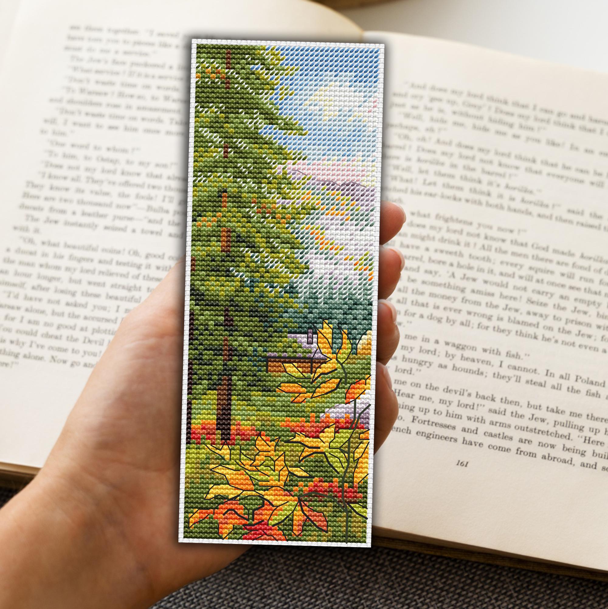 Four Seasons Landscape Bookmark Cross Stitch Pattern (PDF Download) - Etsy