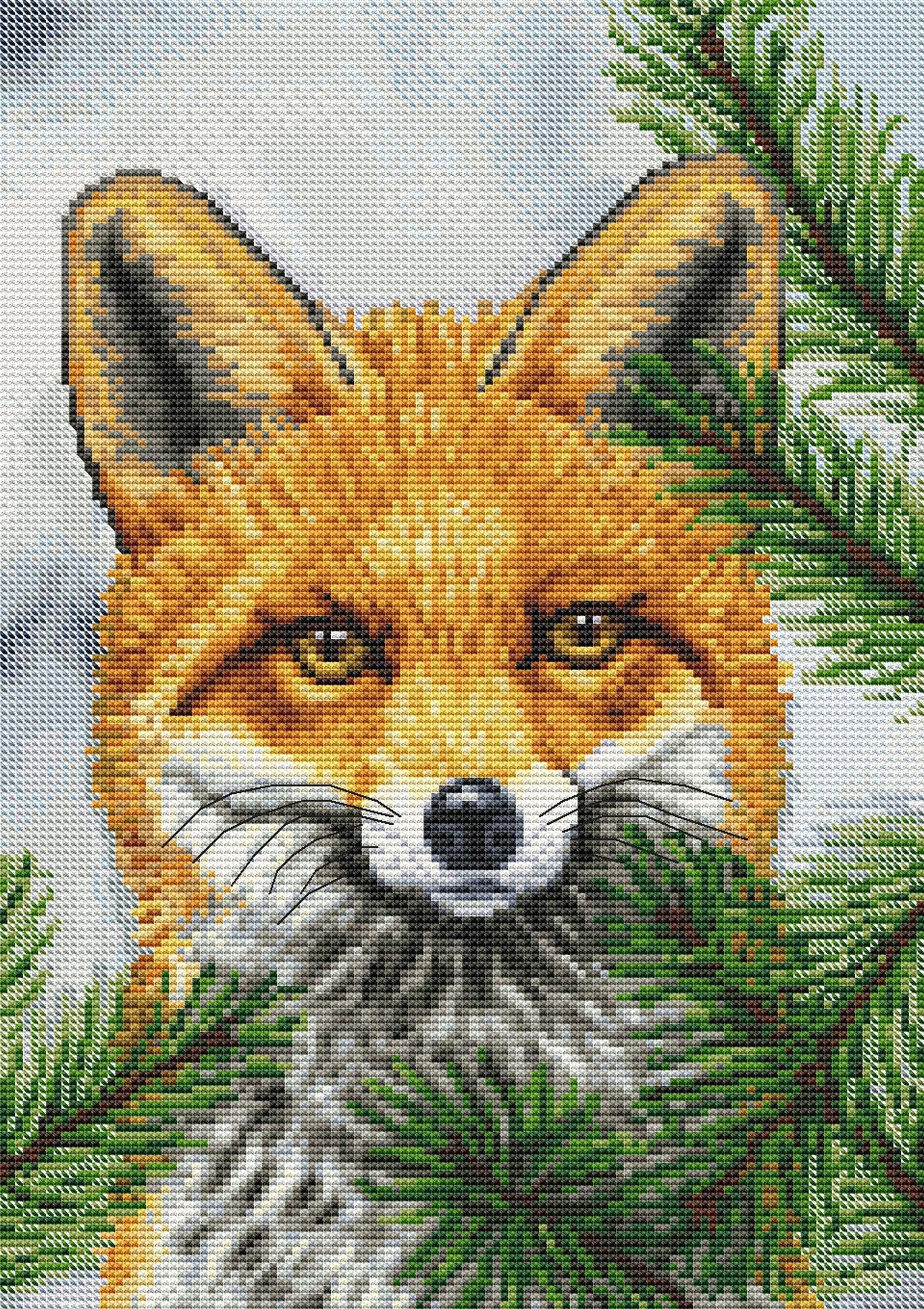 Fox Cross Stitch Pattern Embroidery Design Modern Cross Etsy